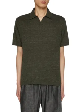 -----------THEORY  ---- ------------GREEN ----Brenan Cotton Polo Shirt --