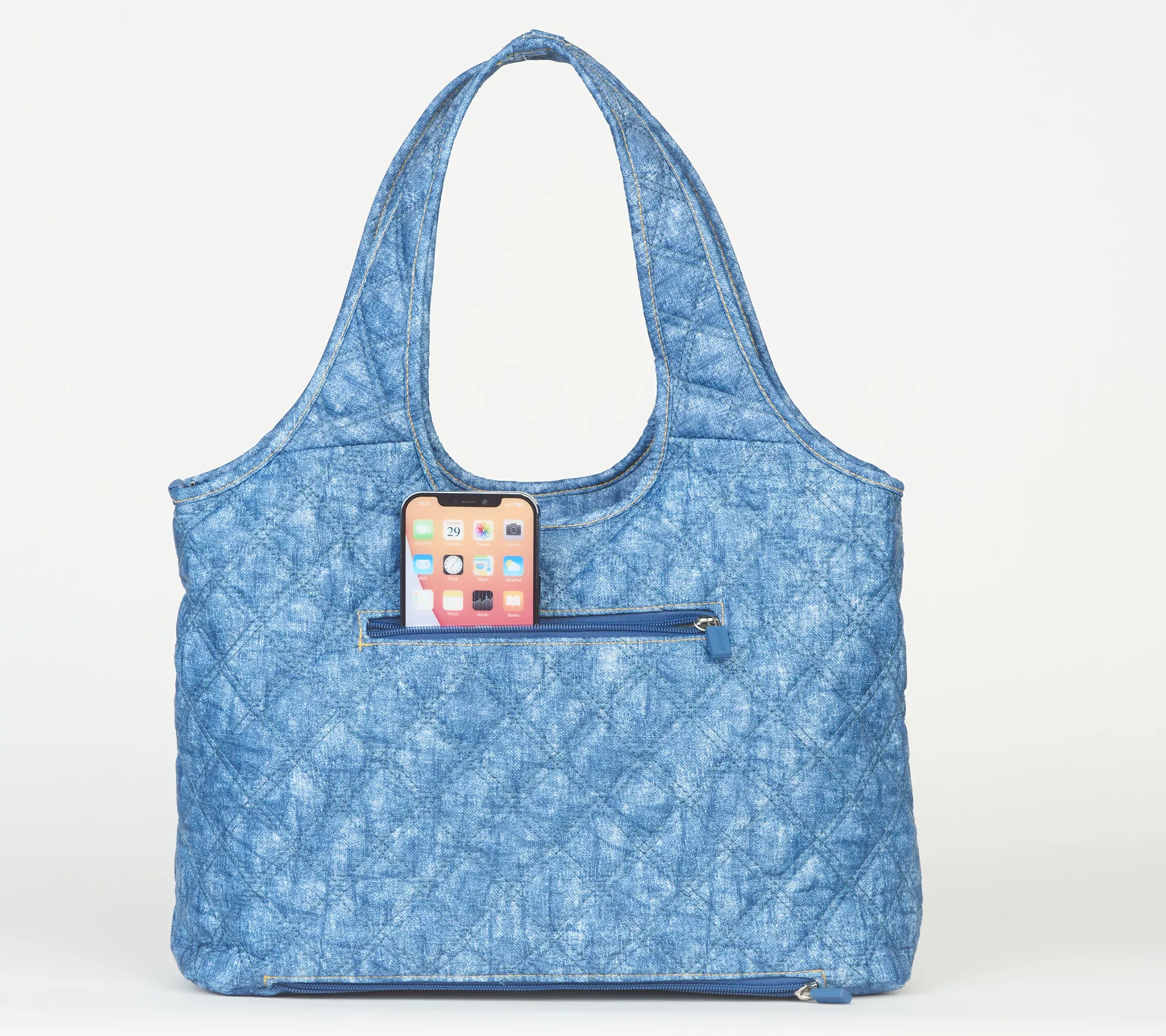 "As Is" IHKWIP Quilted Everday Shooper Tote w/ Crossbody Strap