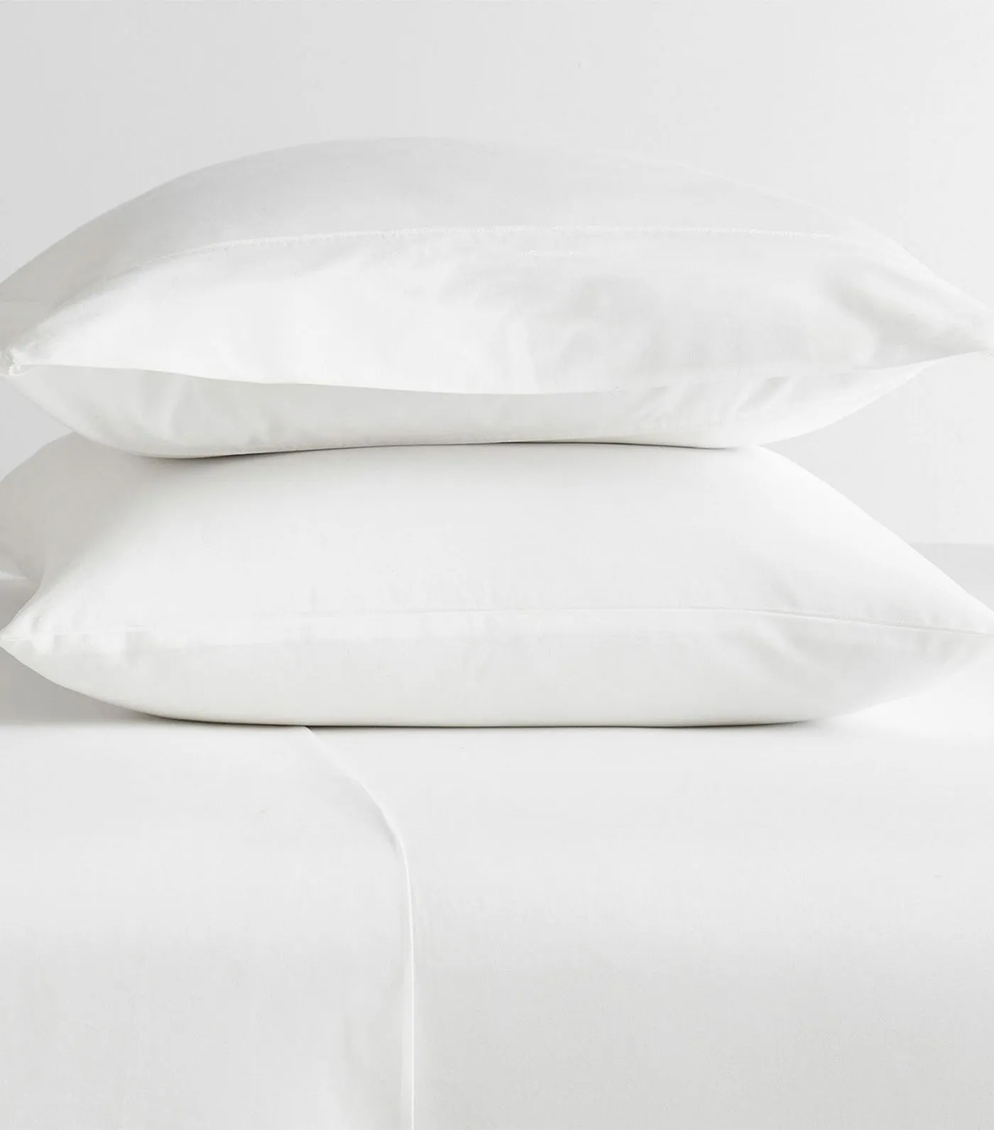 400-Thread-Count Organic Percale Pillowcases Set of 2 White - Standard Pillowcase