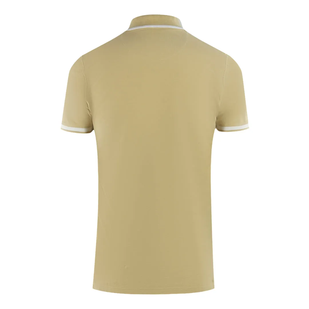 Aquascutum Tipped Aldis Beige Polo Shirt