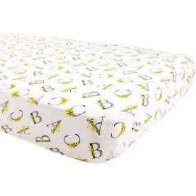 Bebe Au Lait Oh-So-Soft Bamboo Blend Muslin Crib Sheet, Floral Alphabet