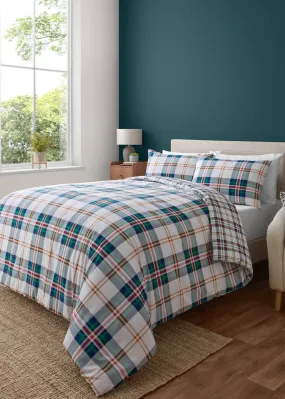 Catherine Lansfield Kelso Check Reversible Duvet Cover Set