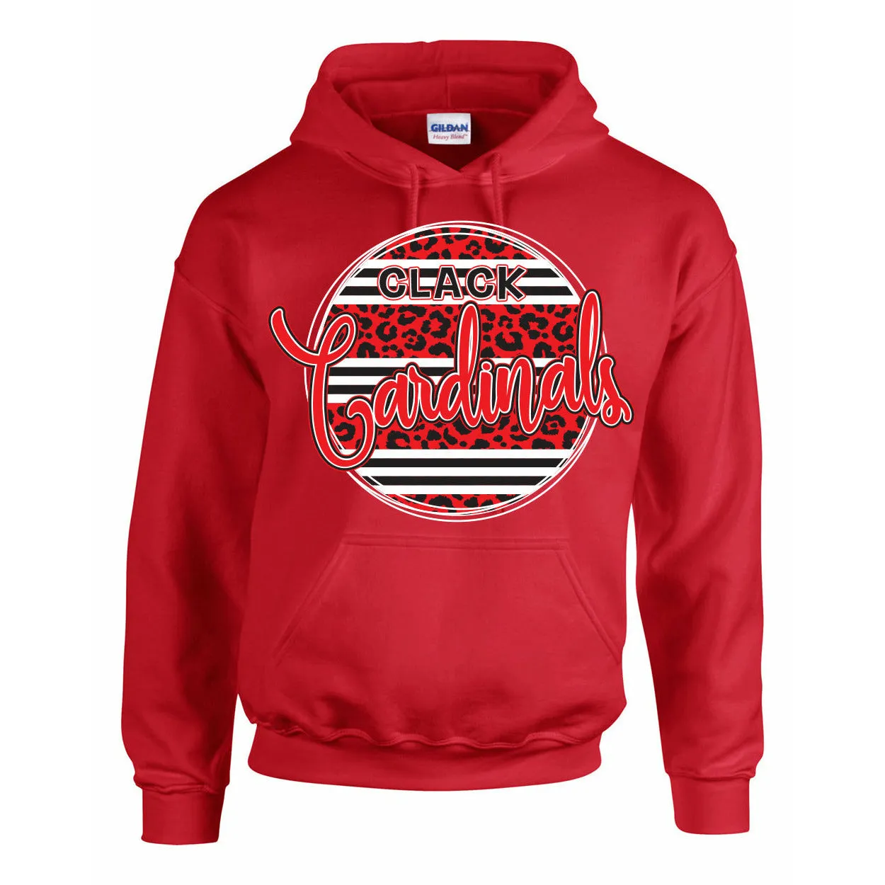 Clack Cardinals - Animal Print Stripe Circle Hoodie