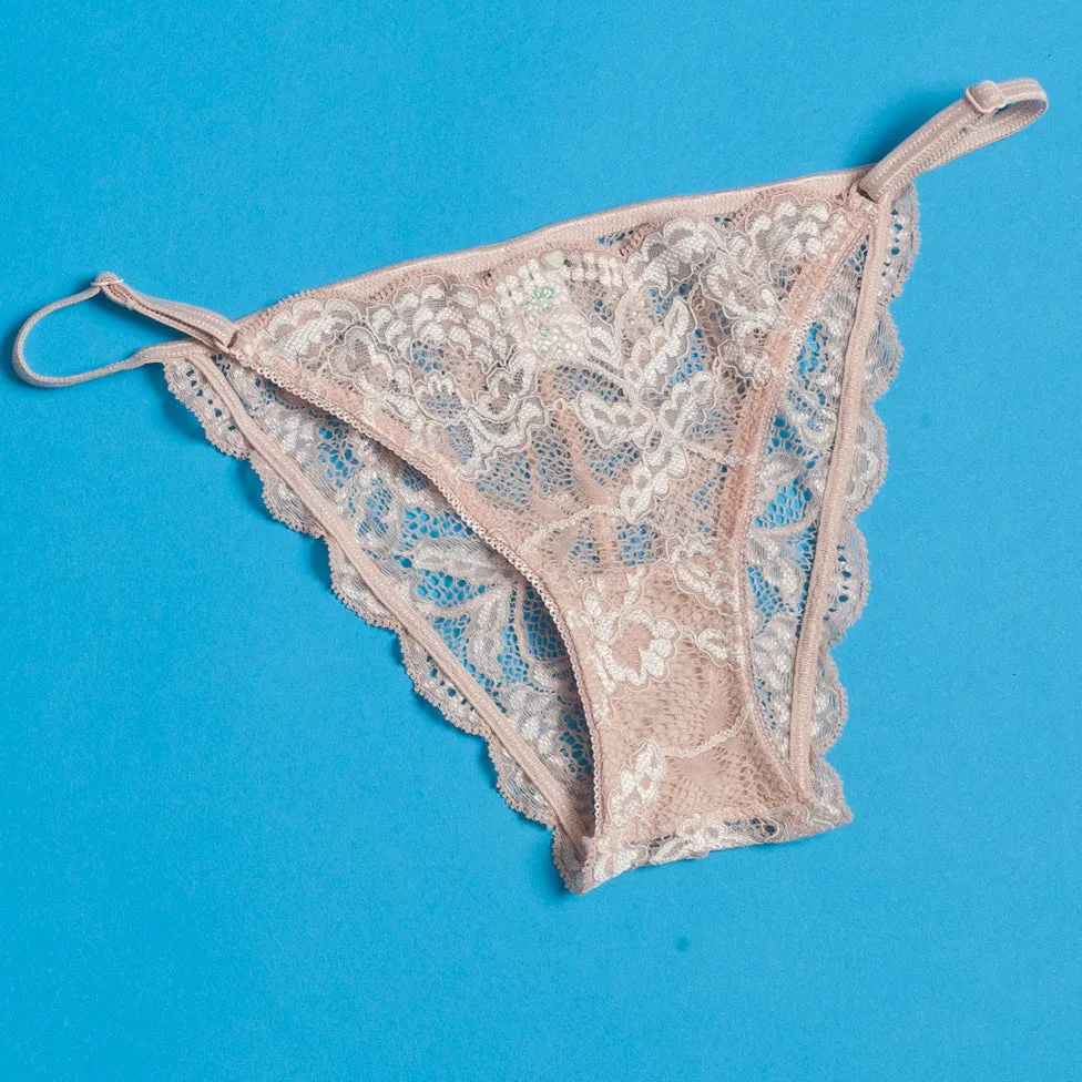 Clo: Fortuna Lace String Bikini  - Rosa Cuarzo