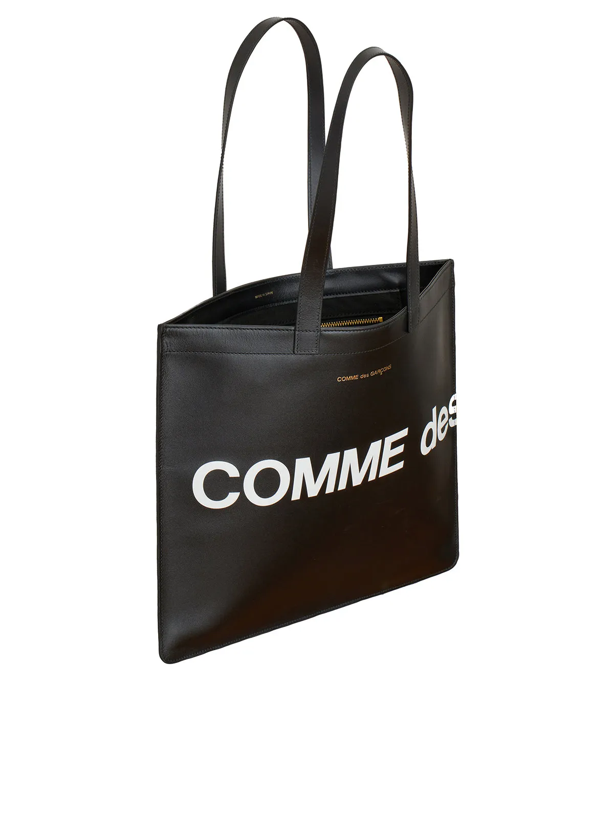 COMME DES GARONS WALLET Stylish Black Leather Tote Handbag for Men | CARRYOVER Collection