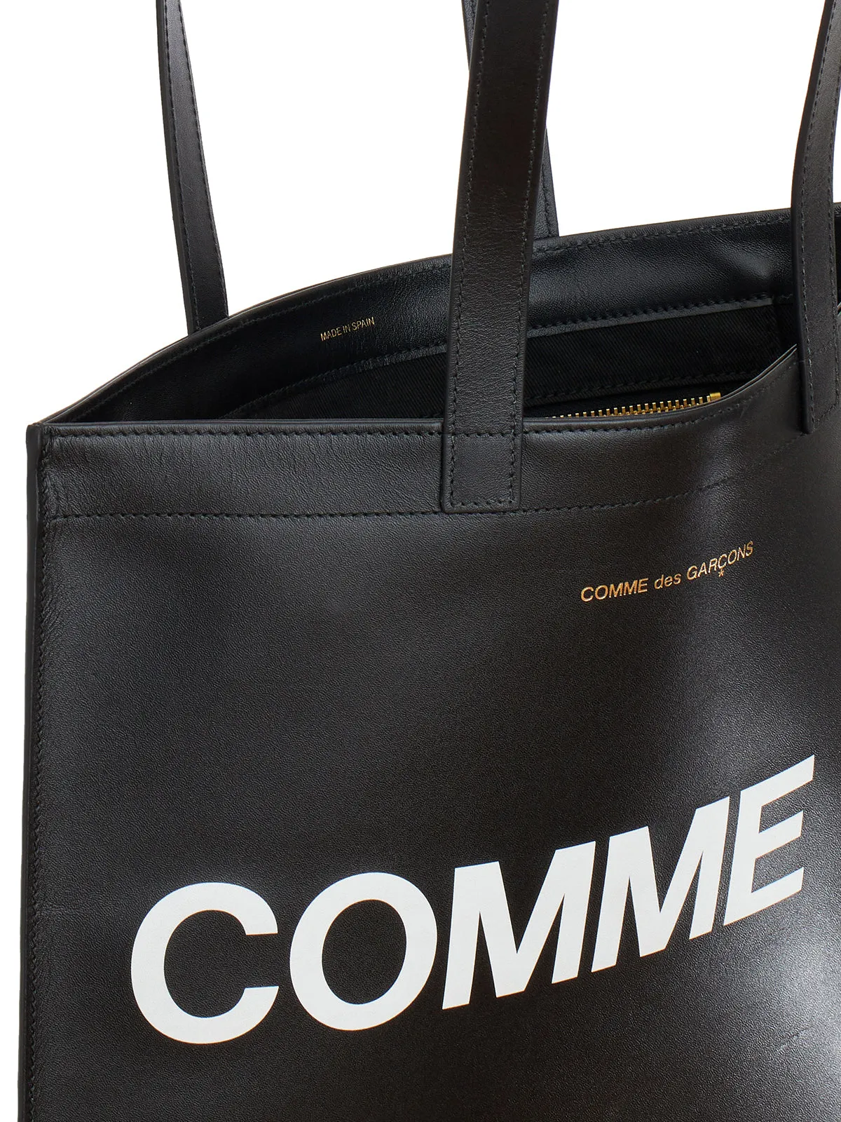 COMME DES GARONS WALLET Stylish Black Leather Tote Handbag for Men | CARRYOVER Collection