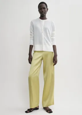 Contrast satin trousers melon