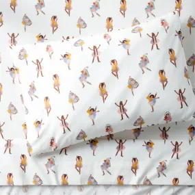 Crate&Barrel Stay Cool Dancer Organic Cotton Kids Twin Sheet Set