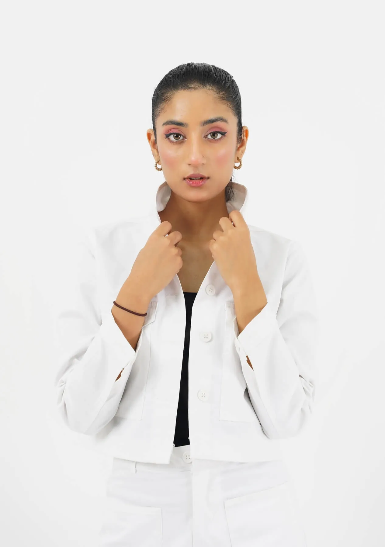 Cropped Jacket - white