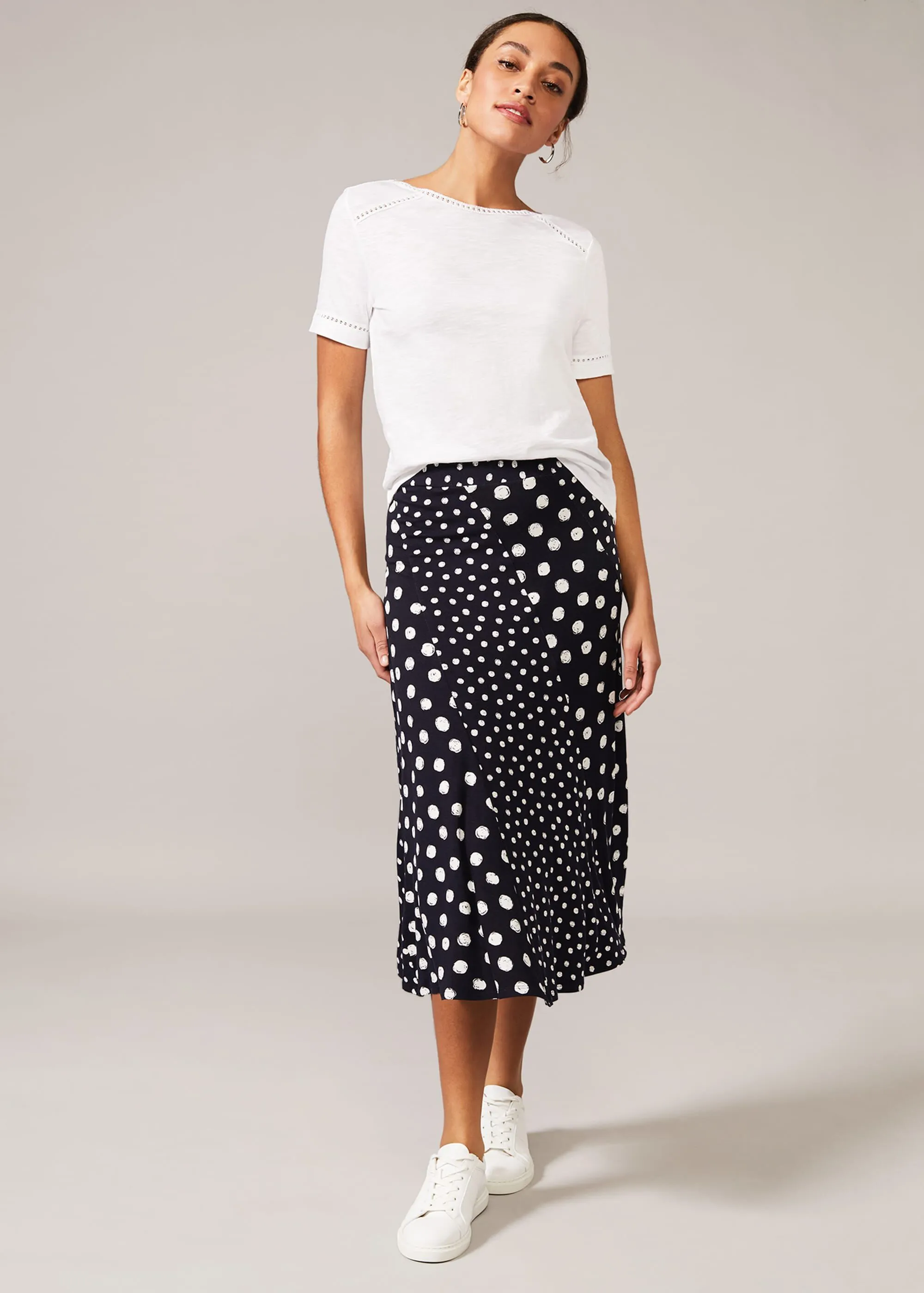 Denia Mixed Spot Panelled Skirt