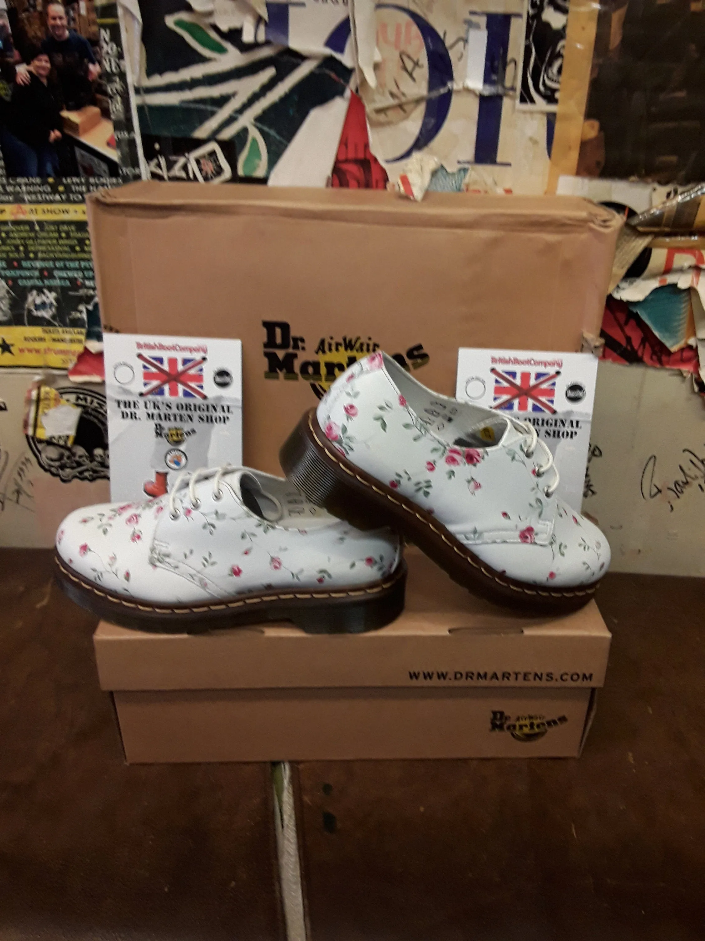 Dr Martens 1461 White Portland Rose Various Sizes