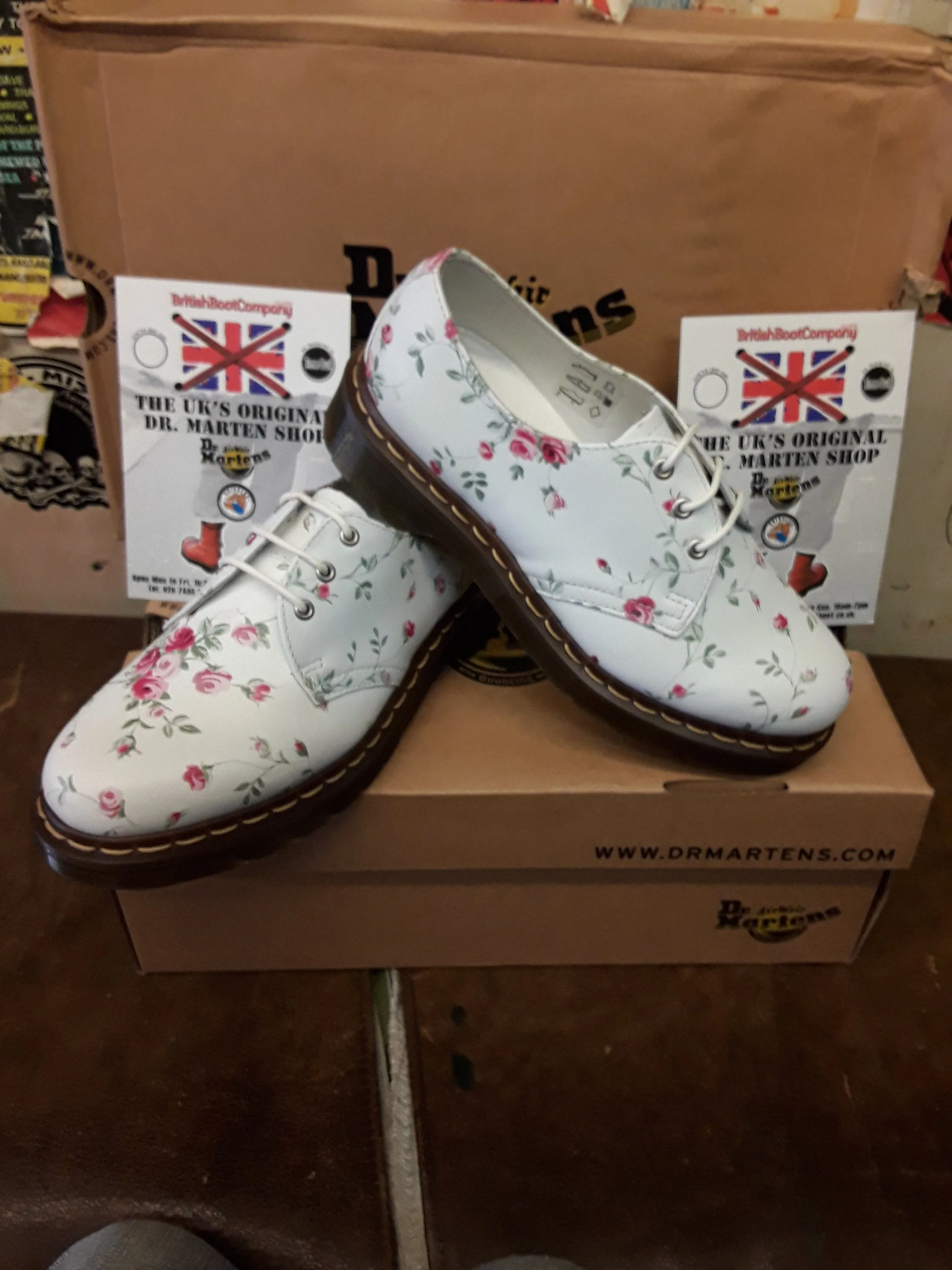 Dr Martens 1461 White Portland Rose Various Sizes