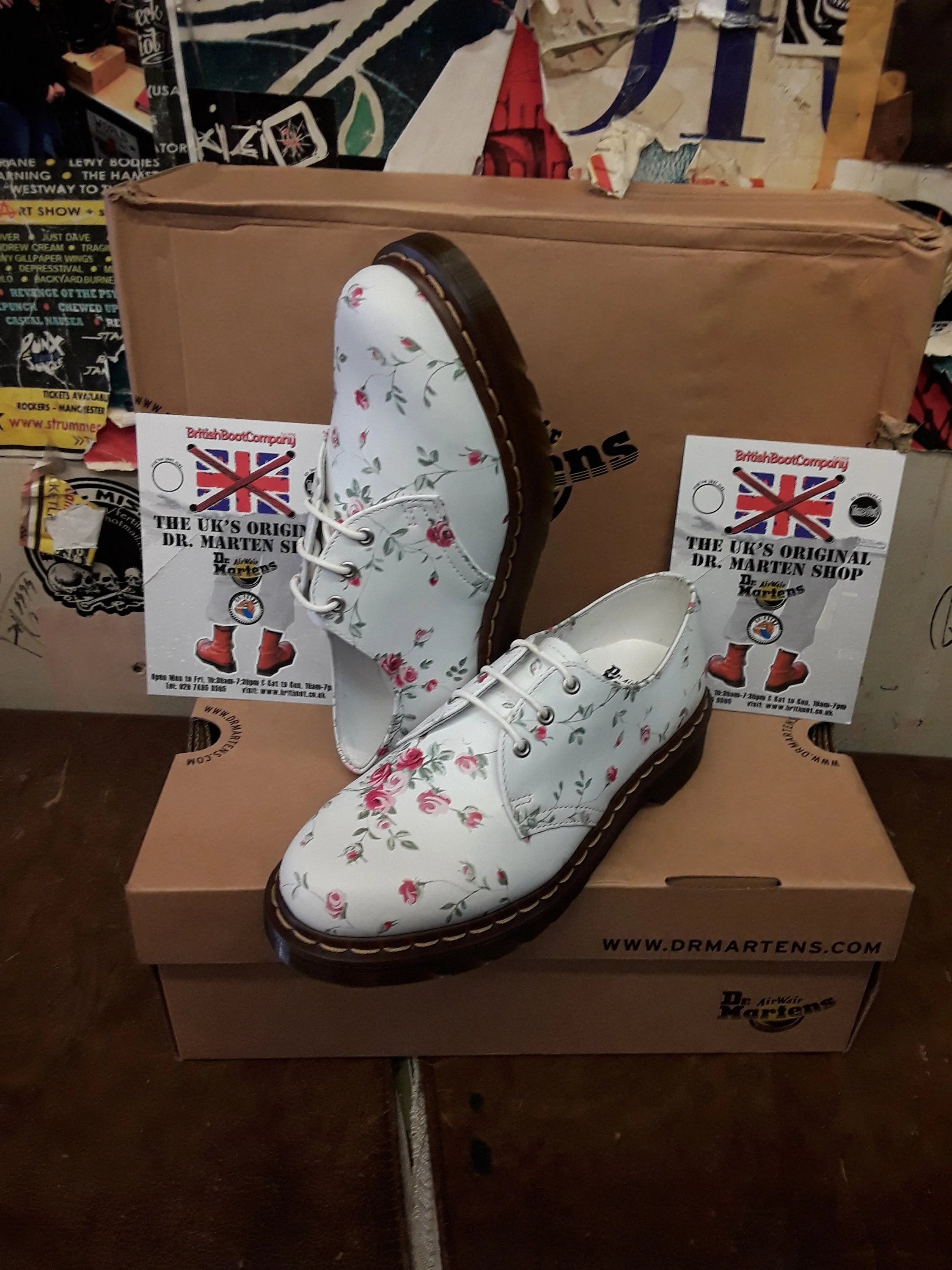 Dr Martens 1461 White Portland Rose Various Sizes