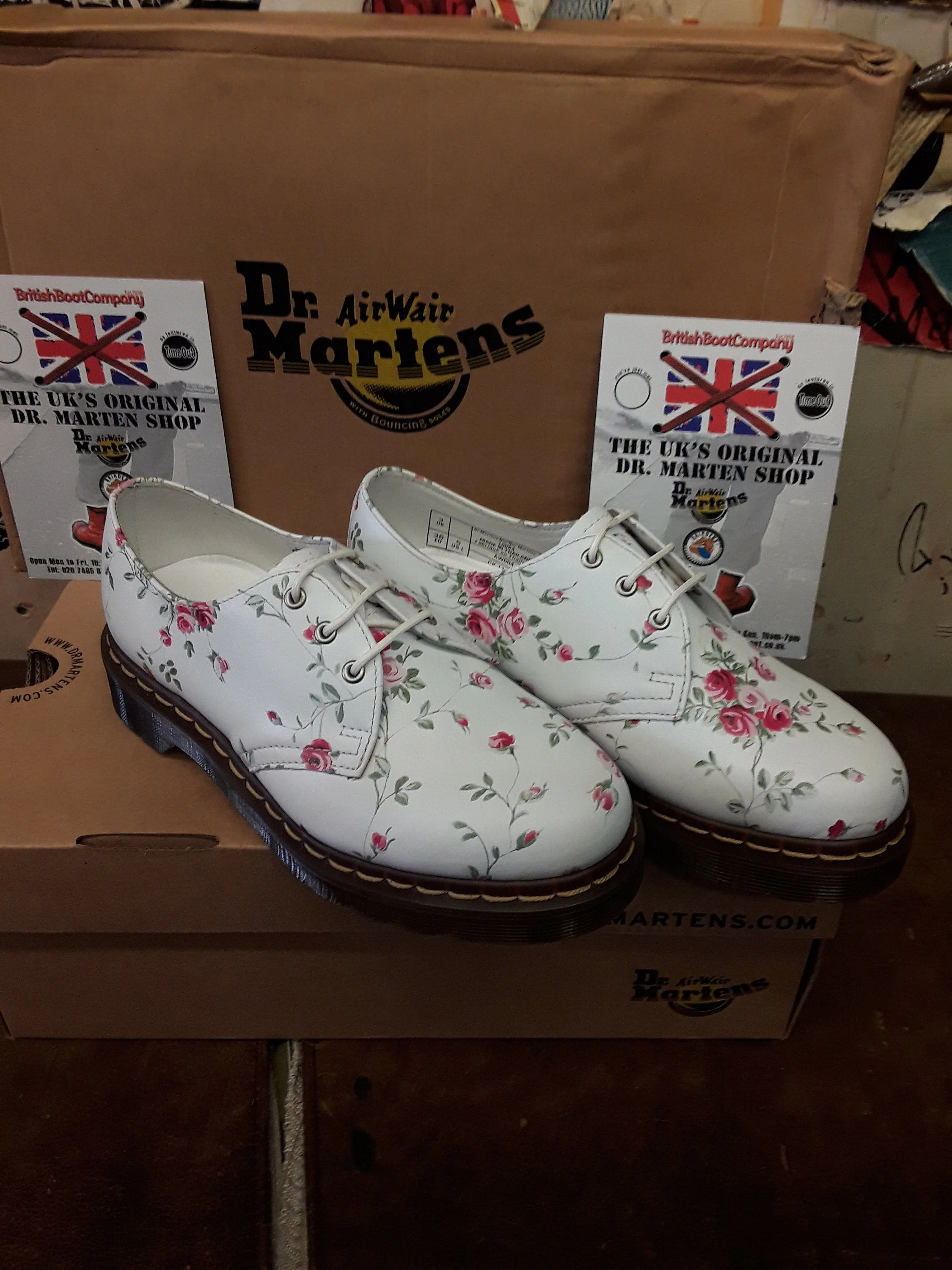 Dr Martens 1461 White Portland Rose Various Sizes