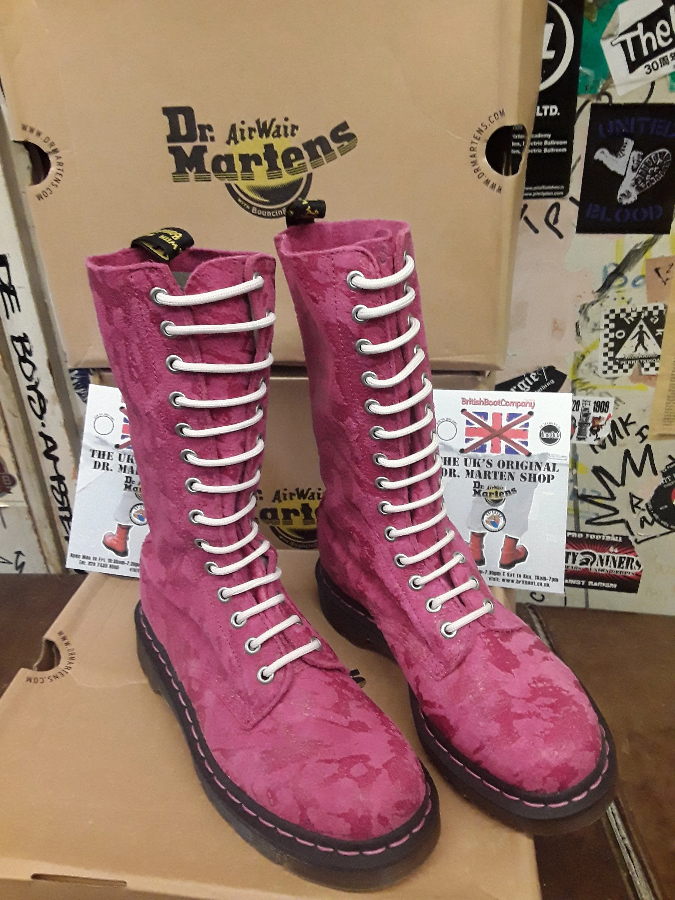 Dr Martens 1914 Bikini Pink Suede 14 Hole Size 5