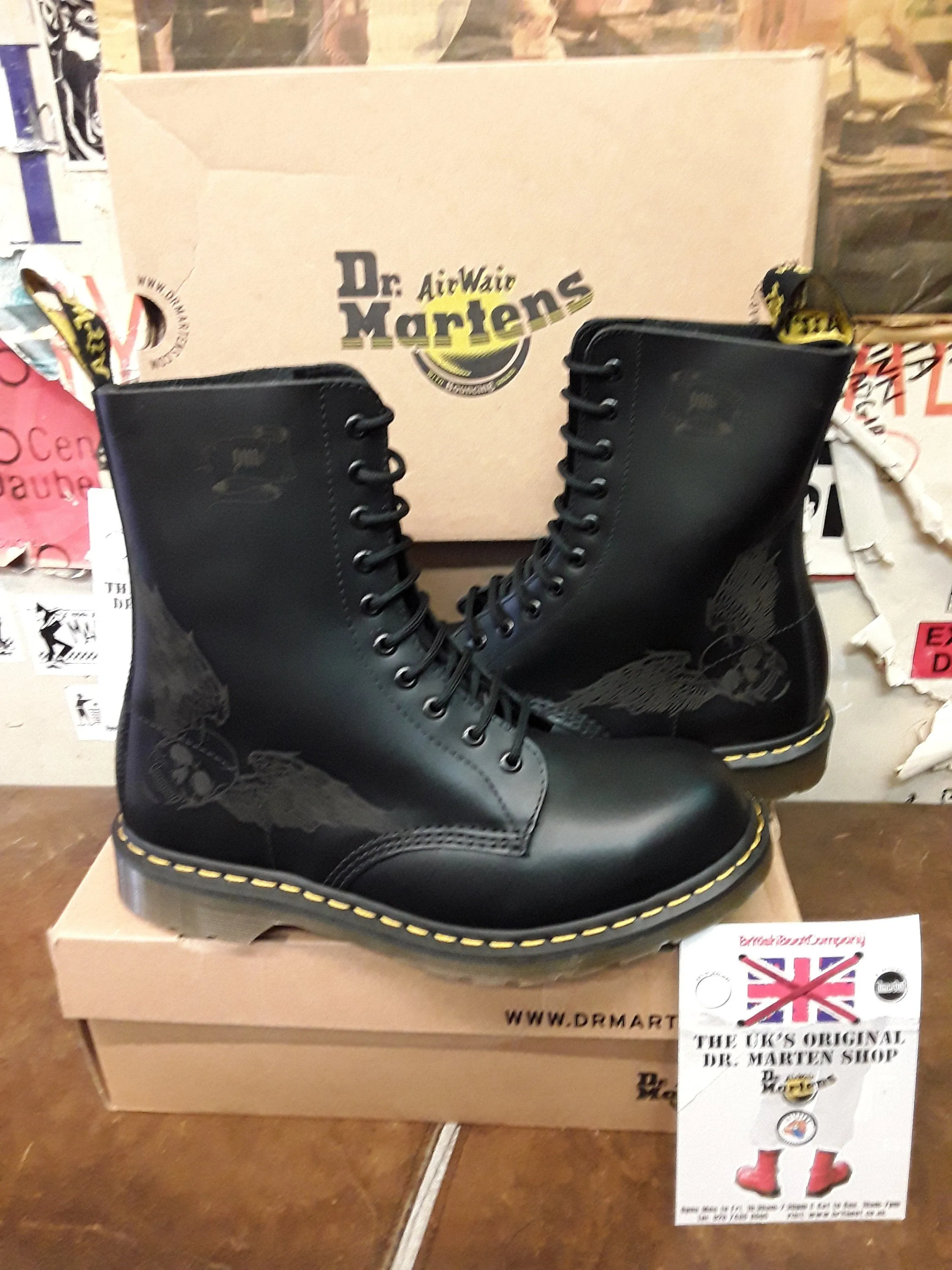 Dr Martens 1C96 Black 10 Hole Steel Laser Cut Various Sizes