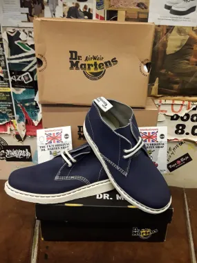 Dr Martens 2 Eyelet Navy Waxy Canvas Size 10