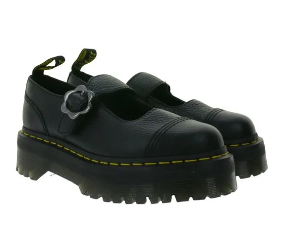 Dr. Martens Addina FLWR Damen Plateau-Schuhe alltagstaugliche Riemen-Halbschuhe 27644001 Schwarz