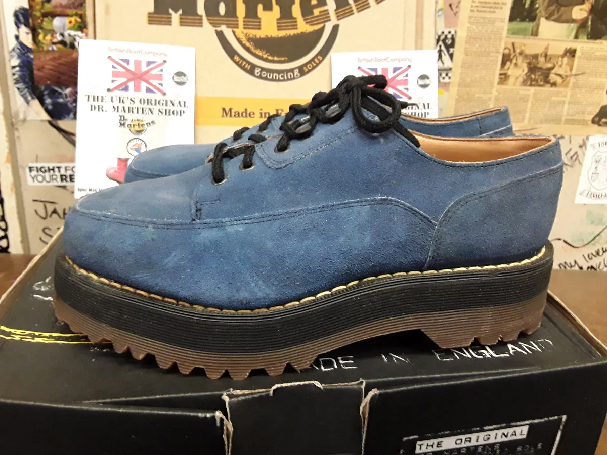 Dr Martens Blue Suede Shoe Platform sole Size 8