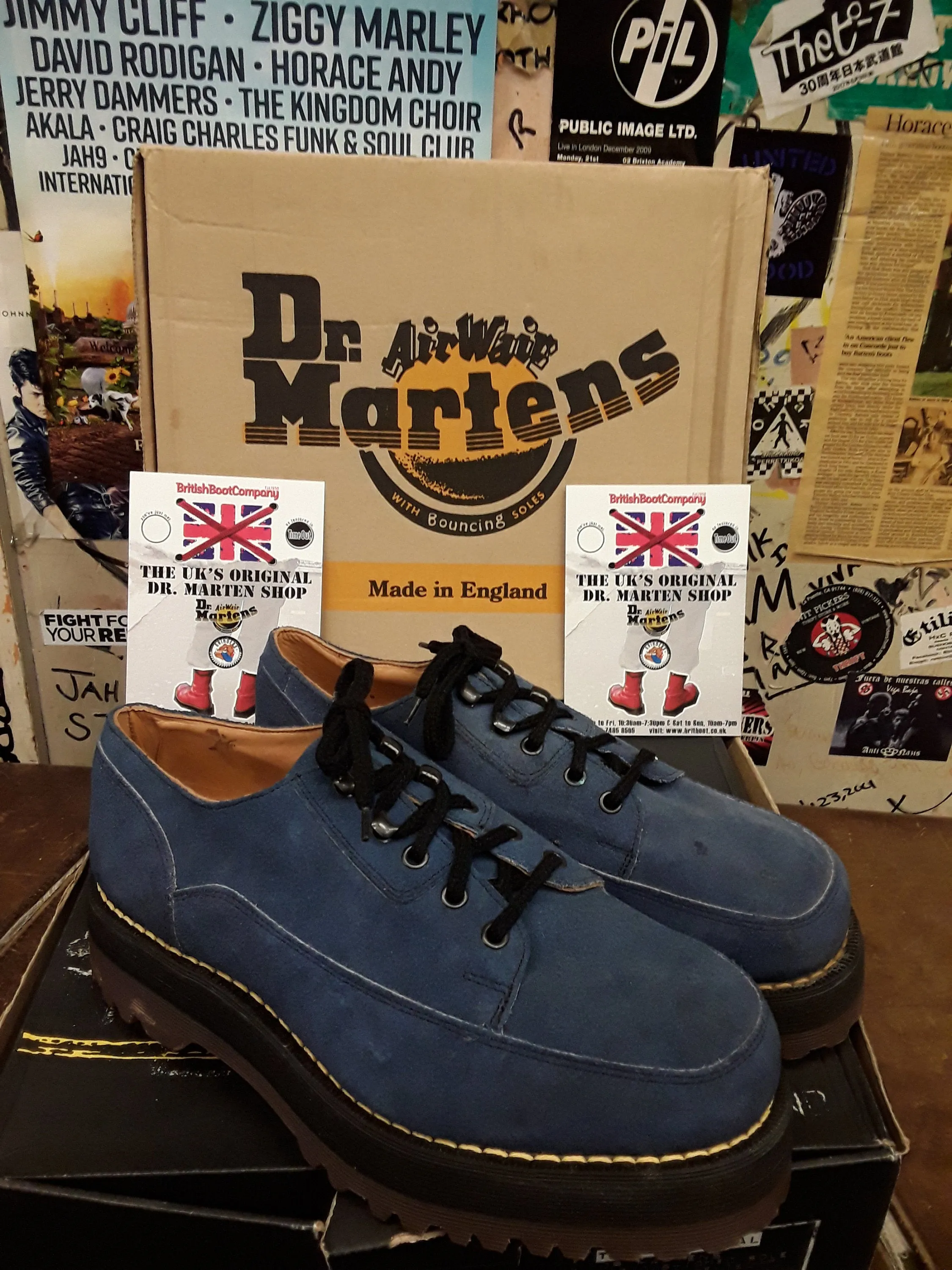 Dr Martens Blue Suede Shoe Platform sole Size 8