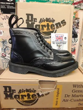 Dr Martens Made In England Anthony Black Calf and Navy Polka Dots Size 7