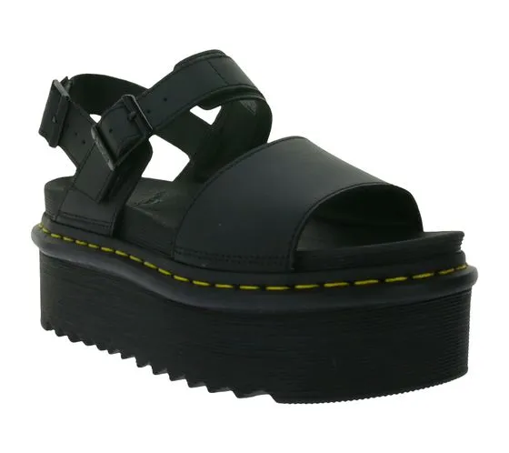 Dr. Martens Voss Quad Sandalia con plataforma mujer, sandalia con tiras para uso diario 26725001 negro