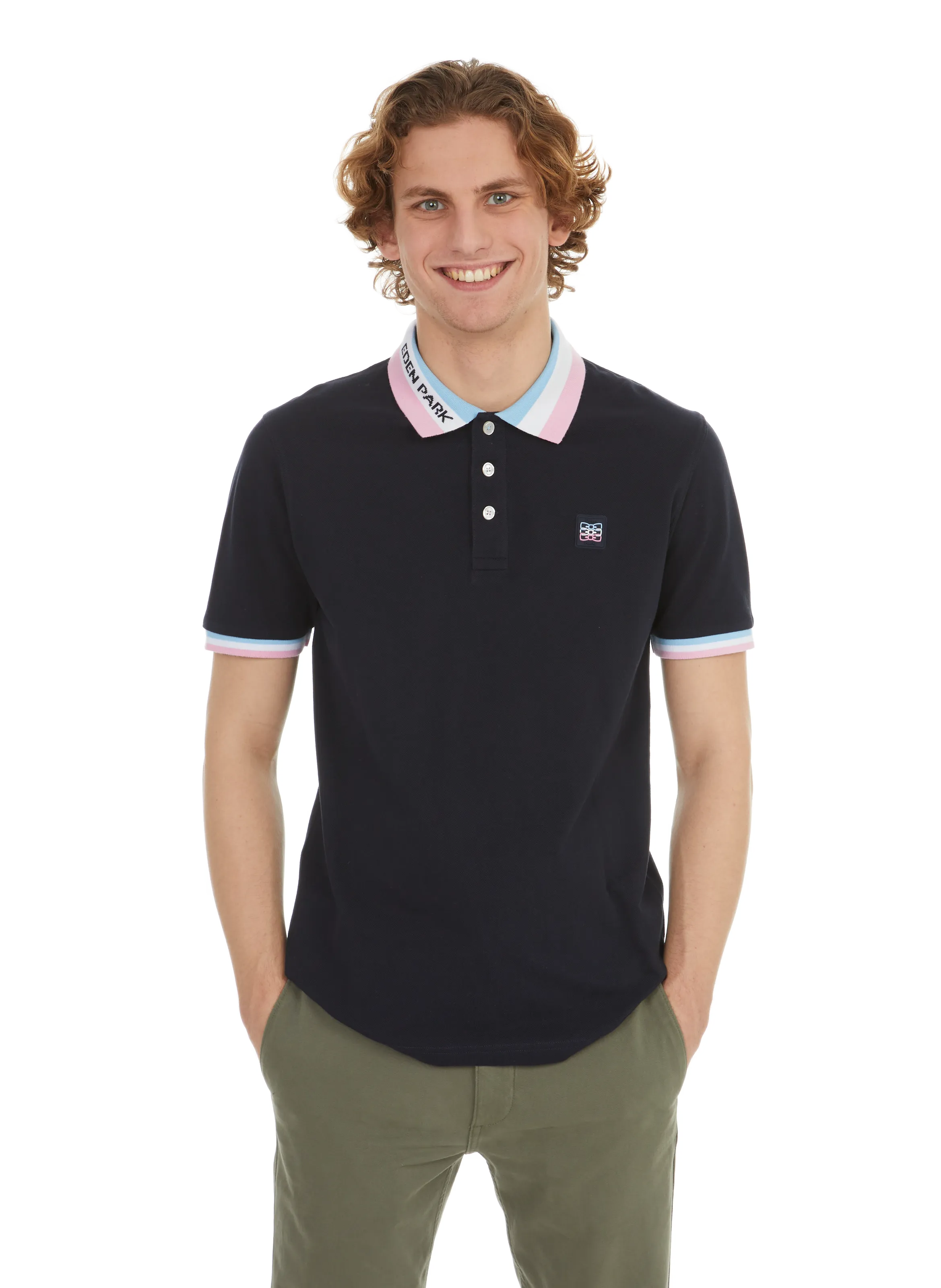 Eden park  Cotton polo shirt  - Blue