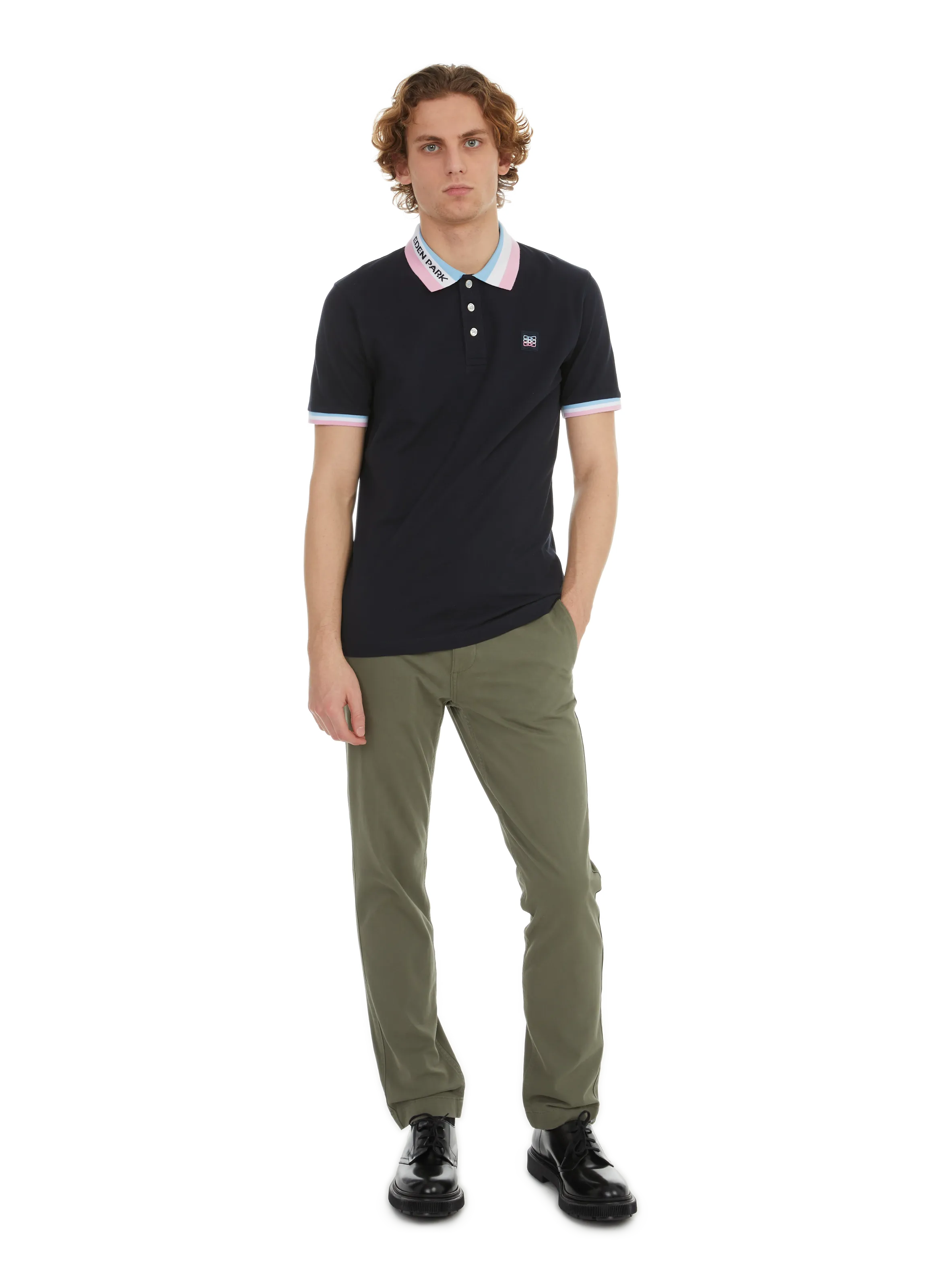 Eden park  Cotton polo shirt  - Blue