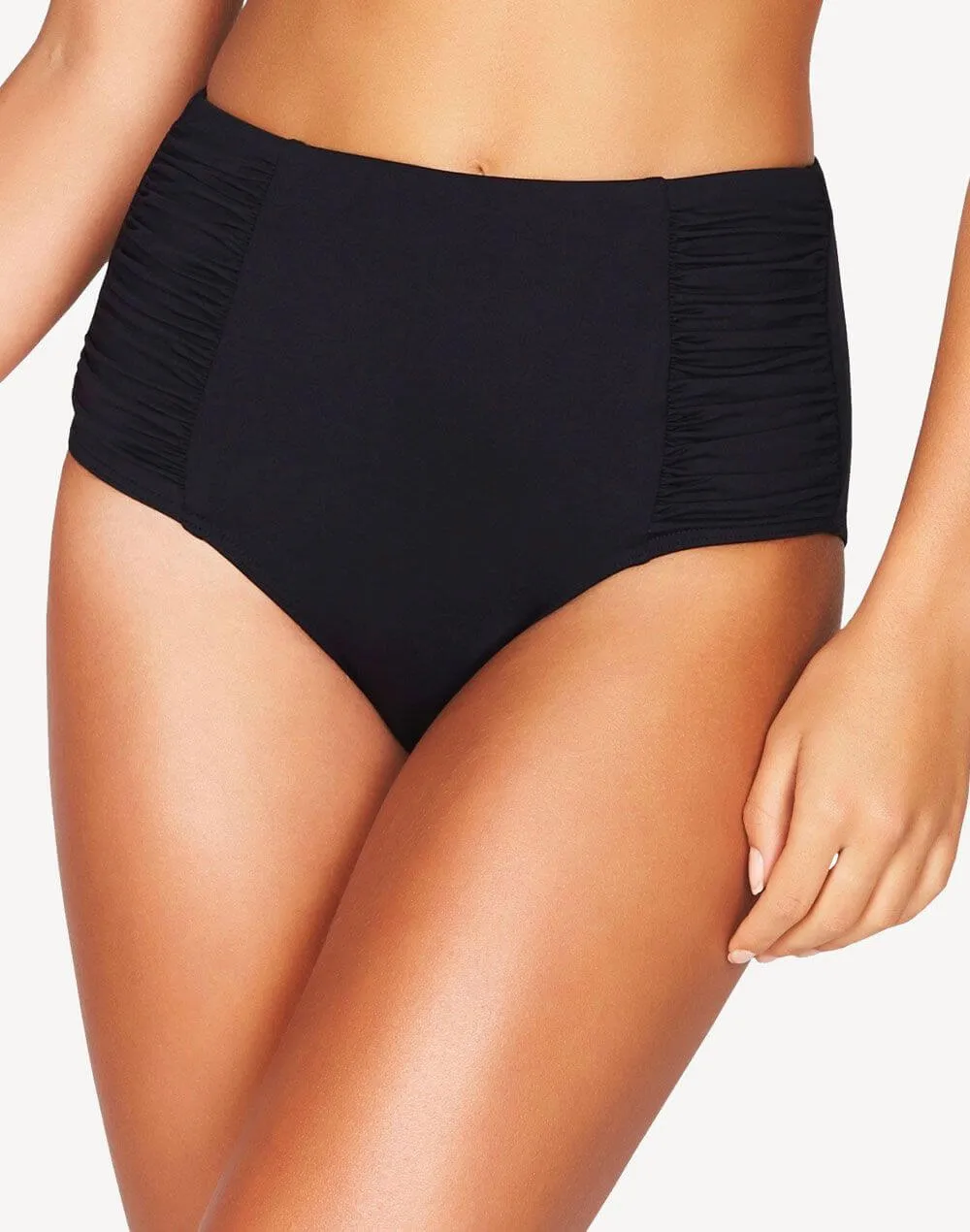 Essentials Gather Side High Waist Bikini Bottom