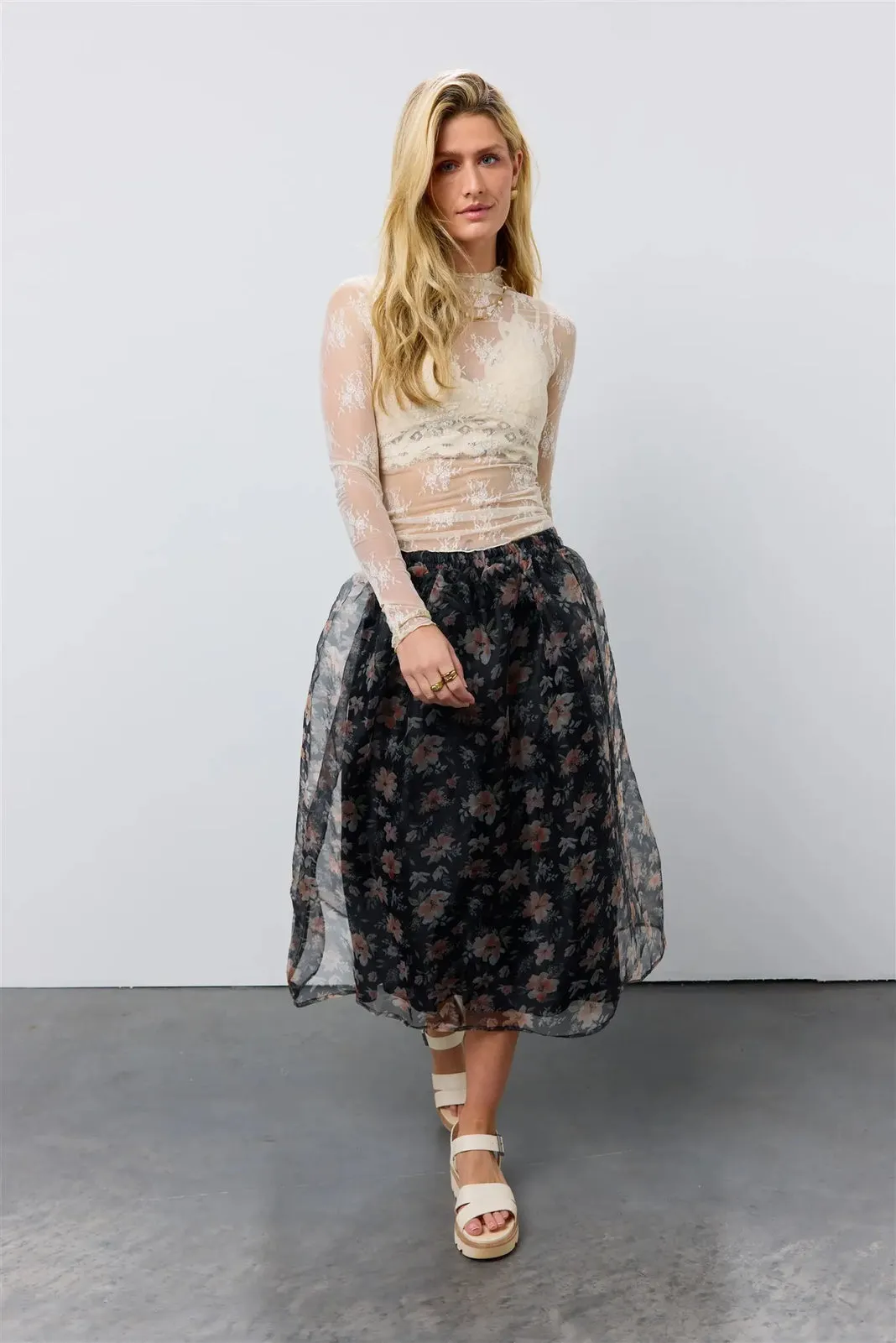 Floral Organza Skirt