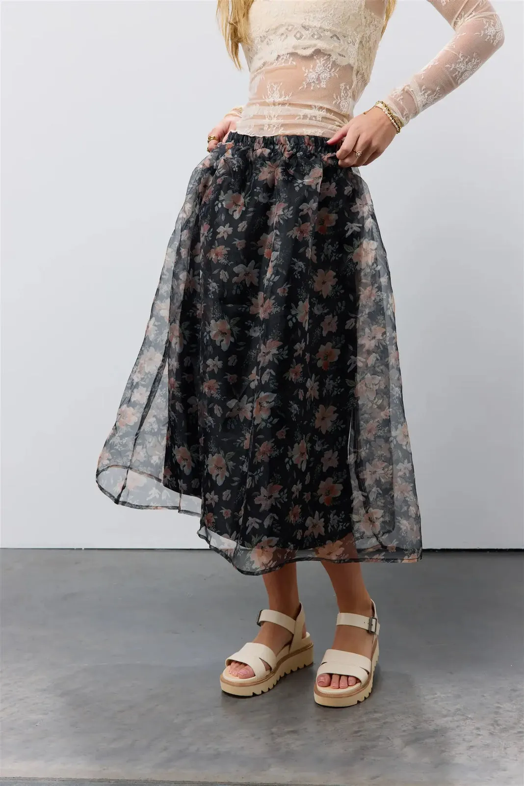 Floral Organza Skirt