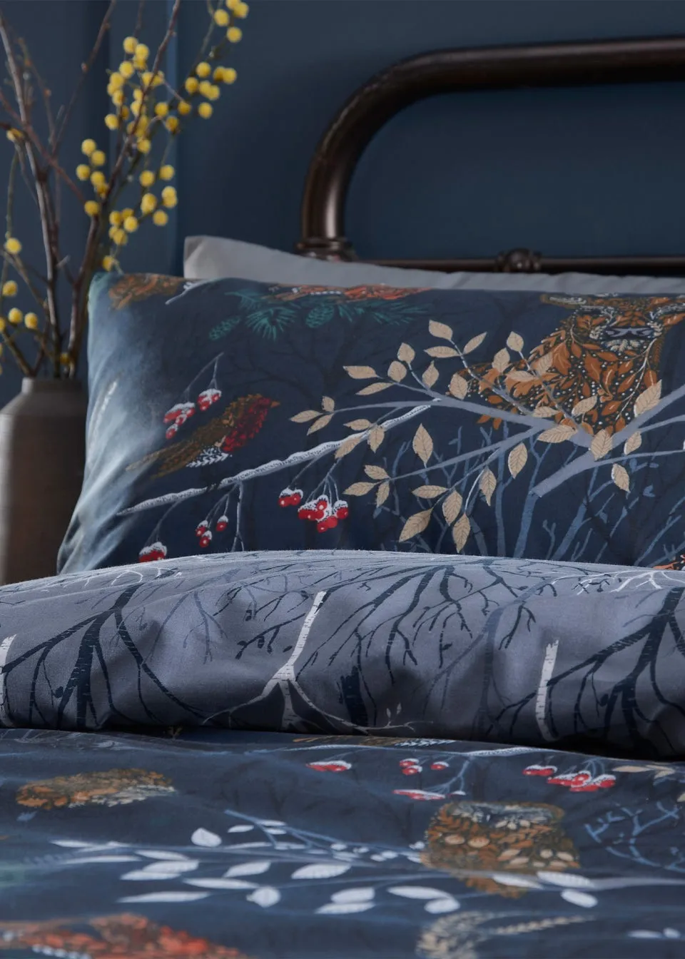 furn. Forest Fauna Woodland Duvet Cover Set Navy