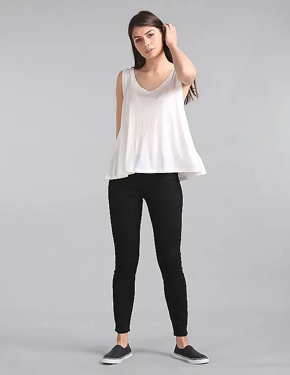 GAP Women White A-Line Tank