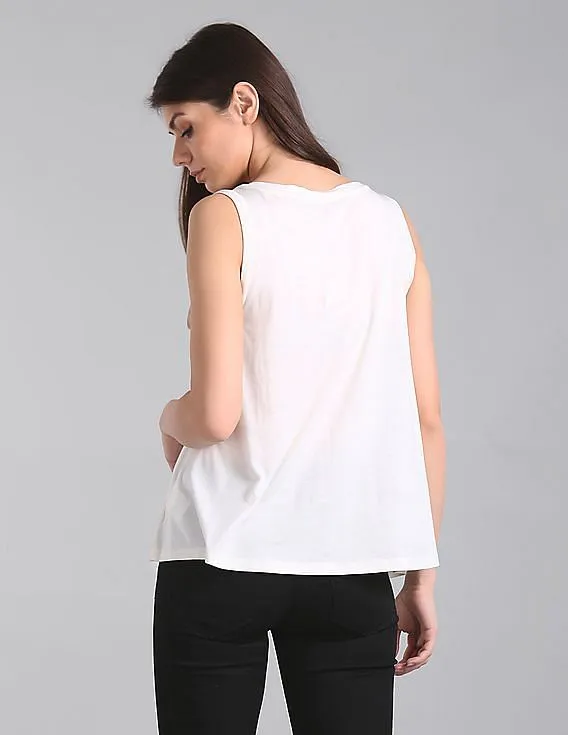 GAP Women White A-Line Tank