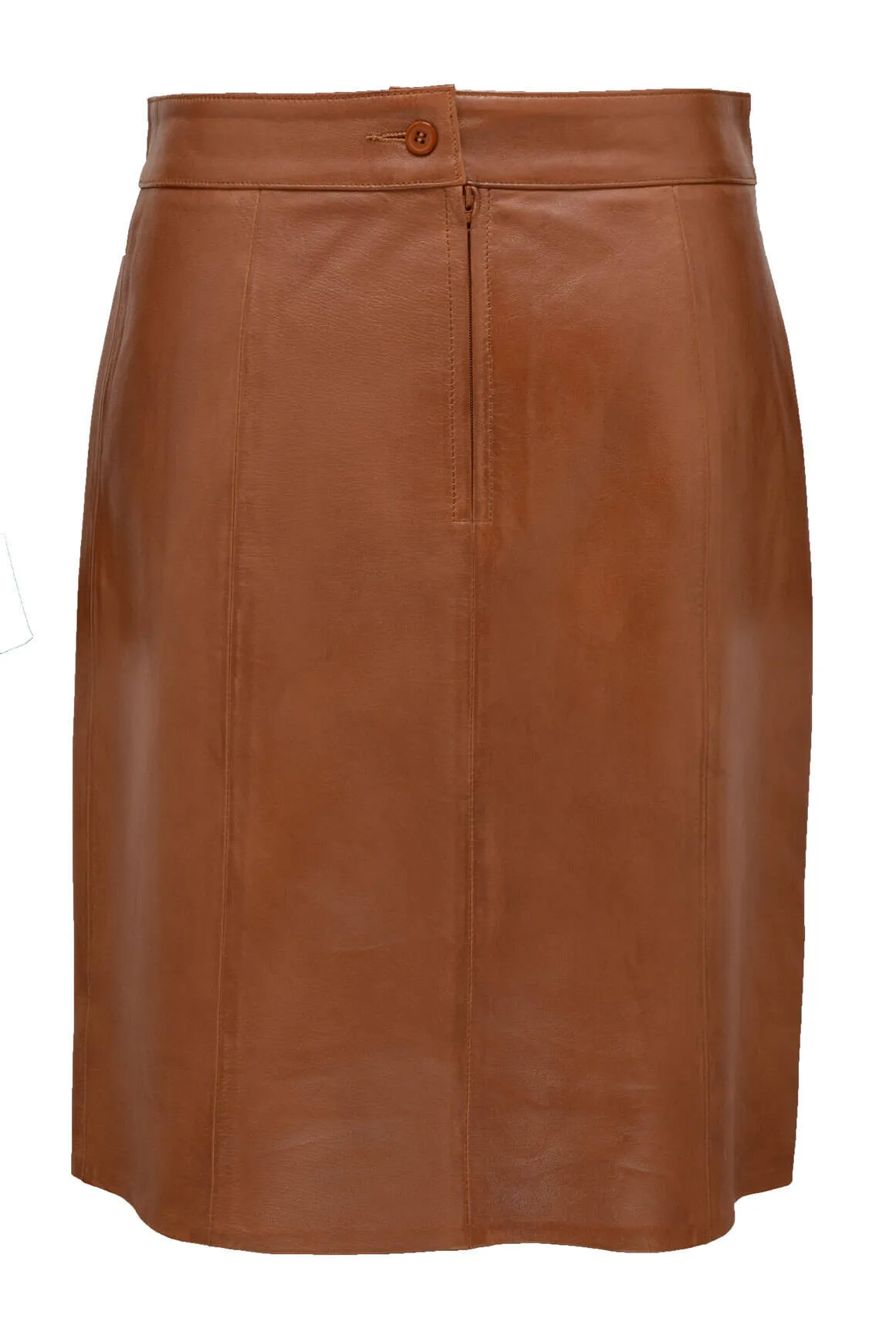 Gold leather straight skirt anna