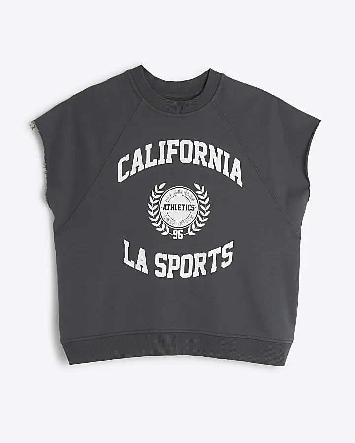 Grey California graphic sweatshirt tank top