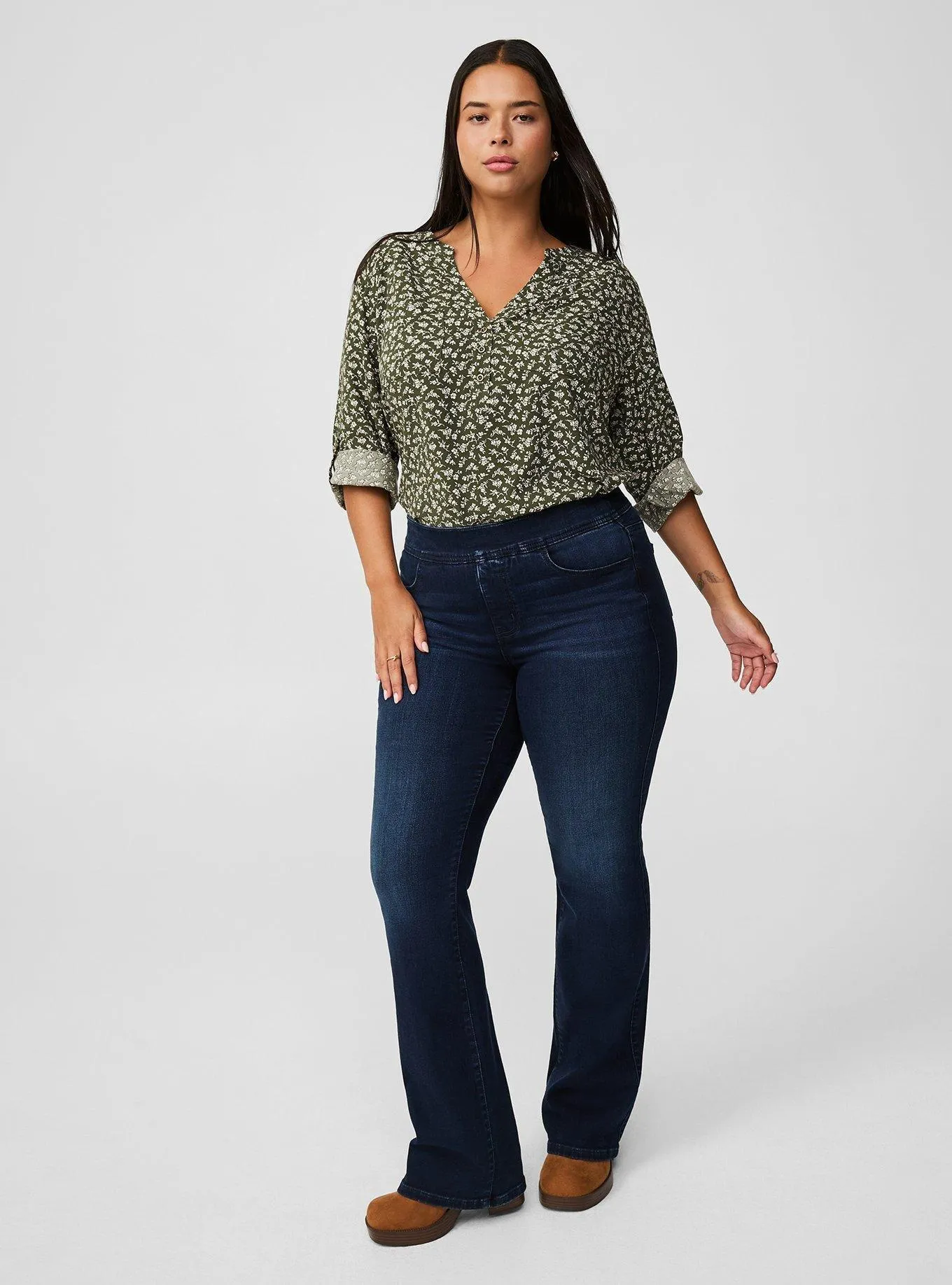 Harper Challis Pullover 3/4 Sleeve Blouse