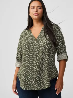 Harper Challis Pullover 3/4 Sleeve Blouse