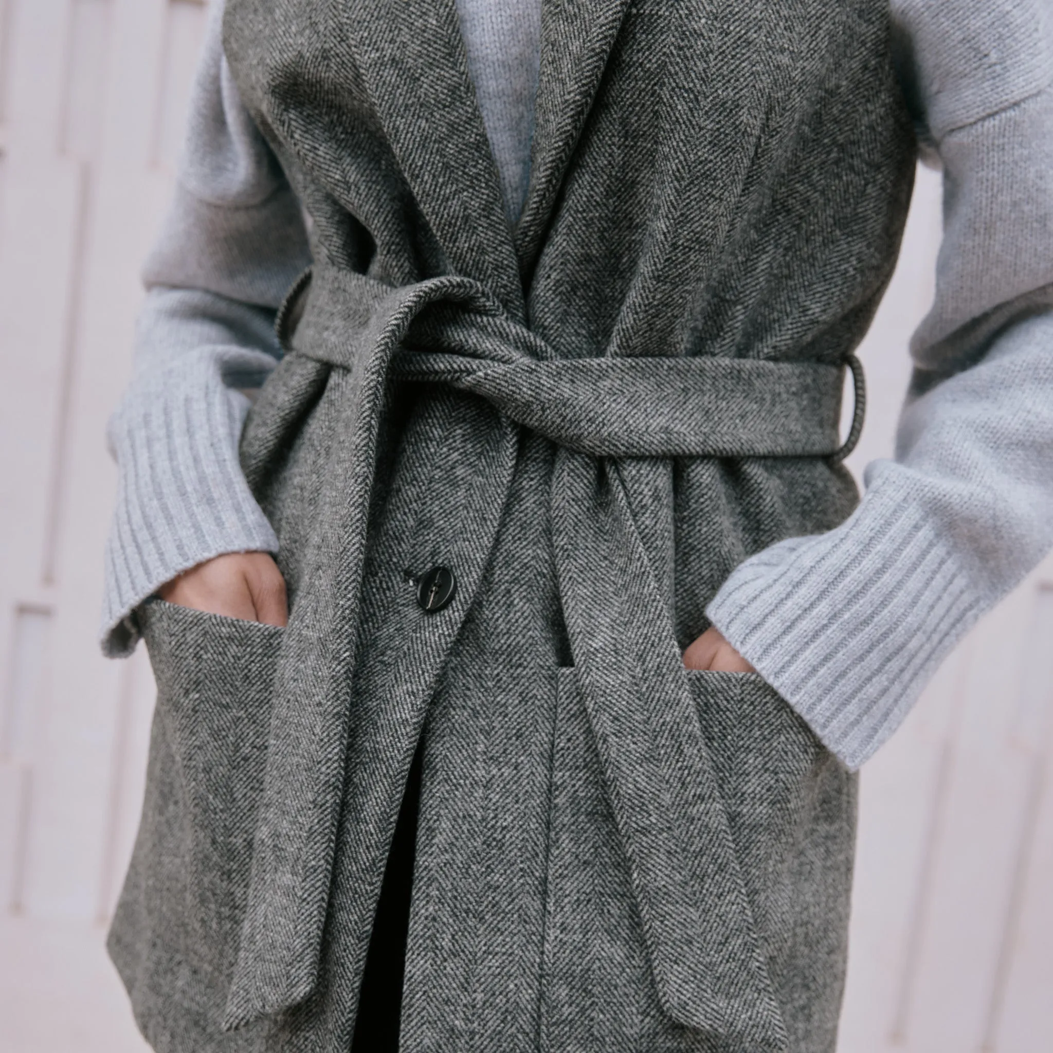 Herringbone Sleeveless Jacket