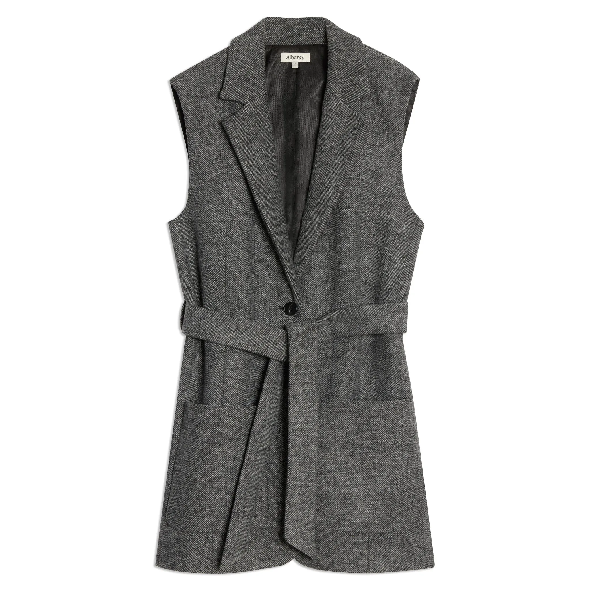 Herringbone Sleeveless Jacket