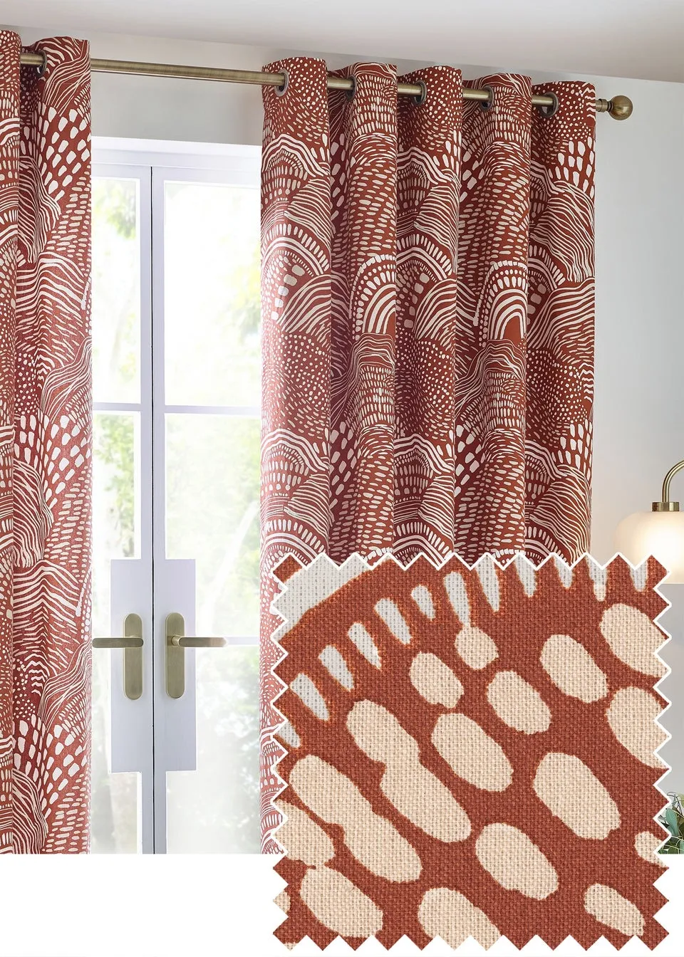 Hoem Nola Abstract Eyelet Curtains