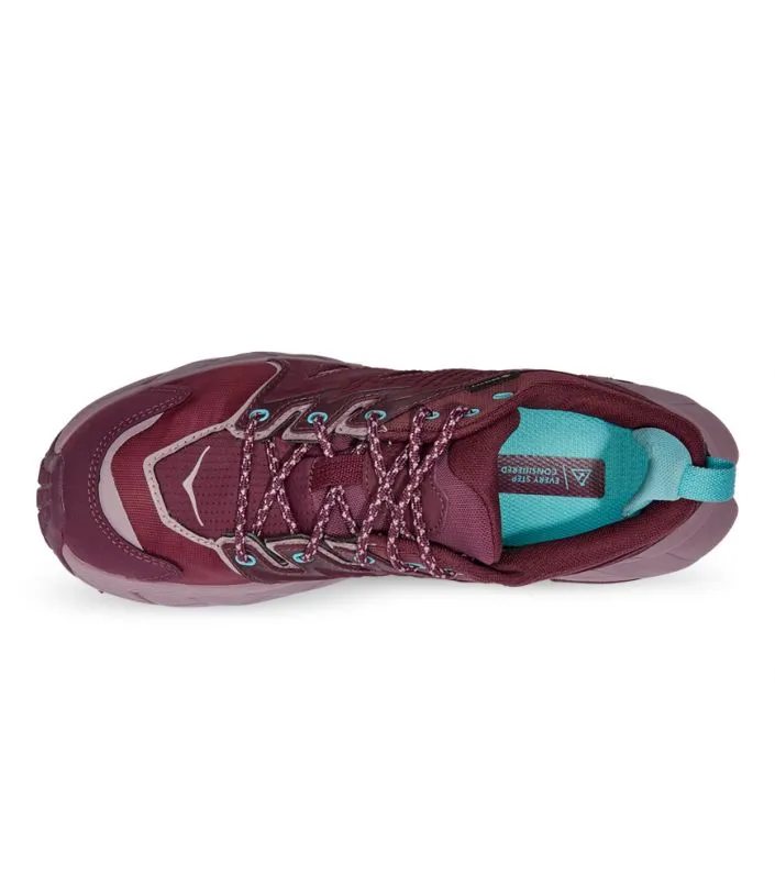 HOKA ONE Women's Anacapa Low Gore-Tex Waterproof  Hiker - Grape Wine/Elderberry