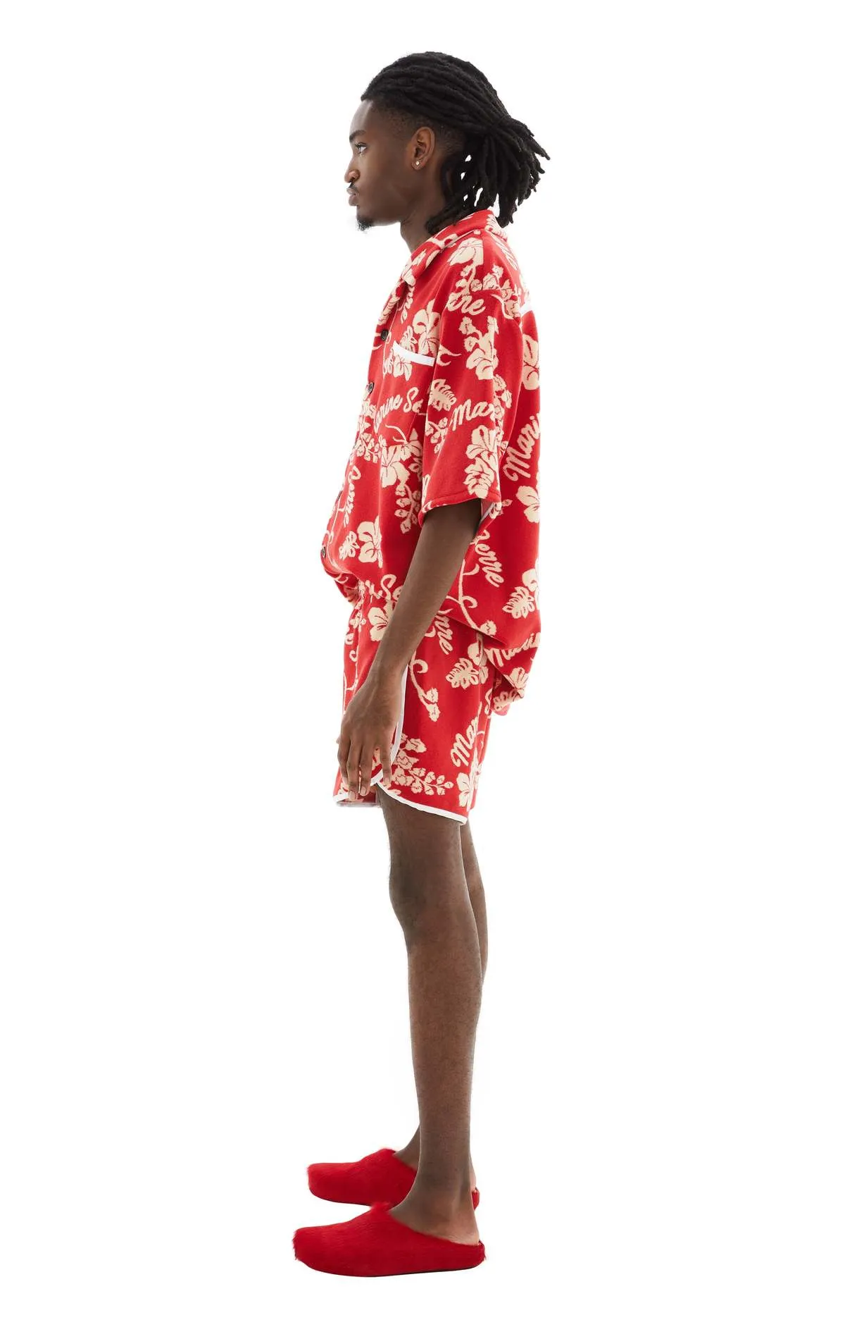 Jersey Jacquard Towels Shorts - Red