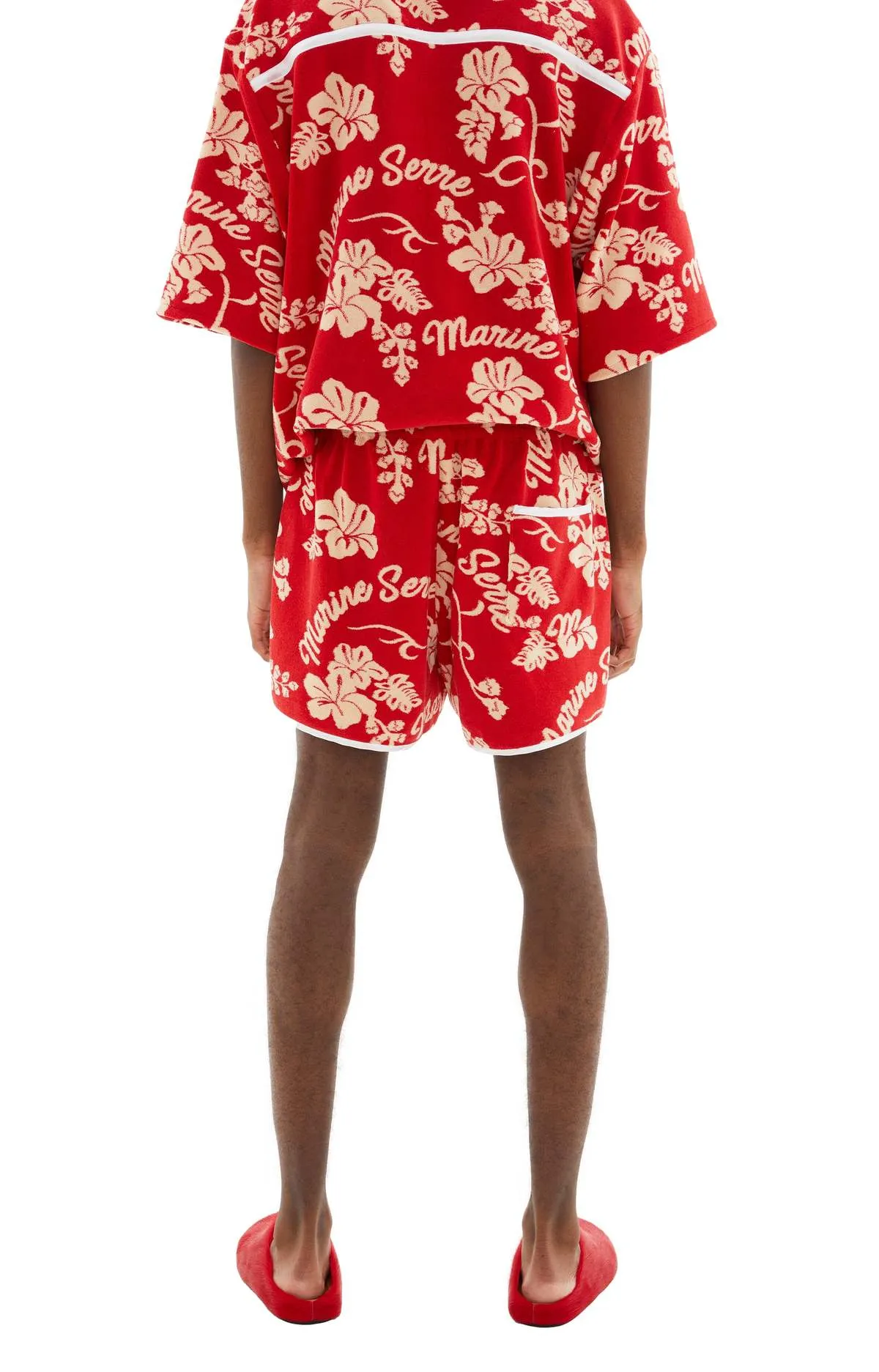 Jersey Jacquard Towels Shorts - Red