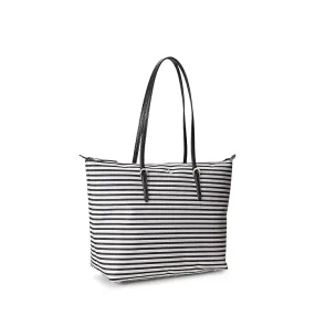 LAUREN Ralph Lauren Striped Nylon Medium Keaton Tote