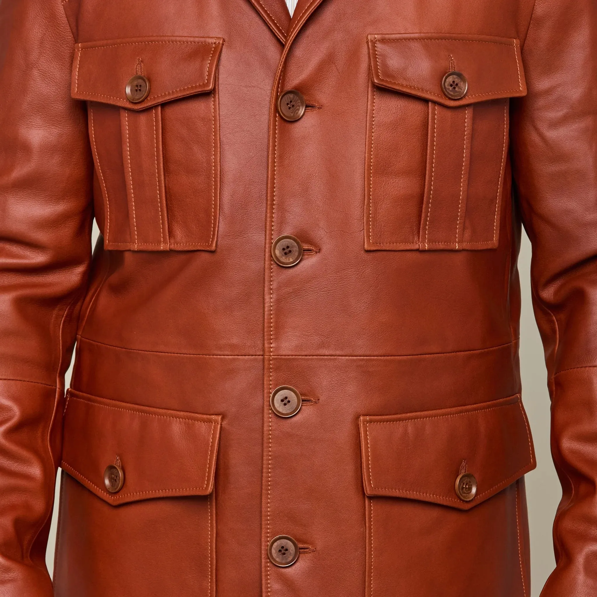 Leather Cargo Jacket