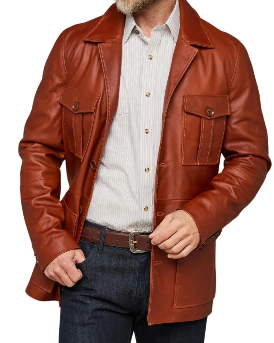 Leather Cargo Jacket