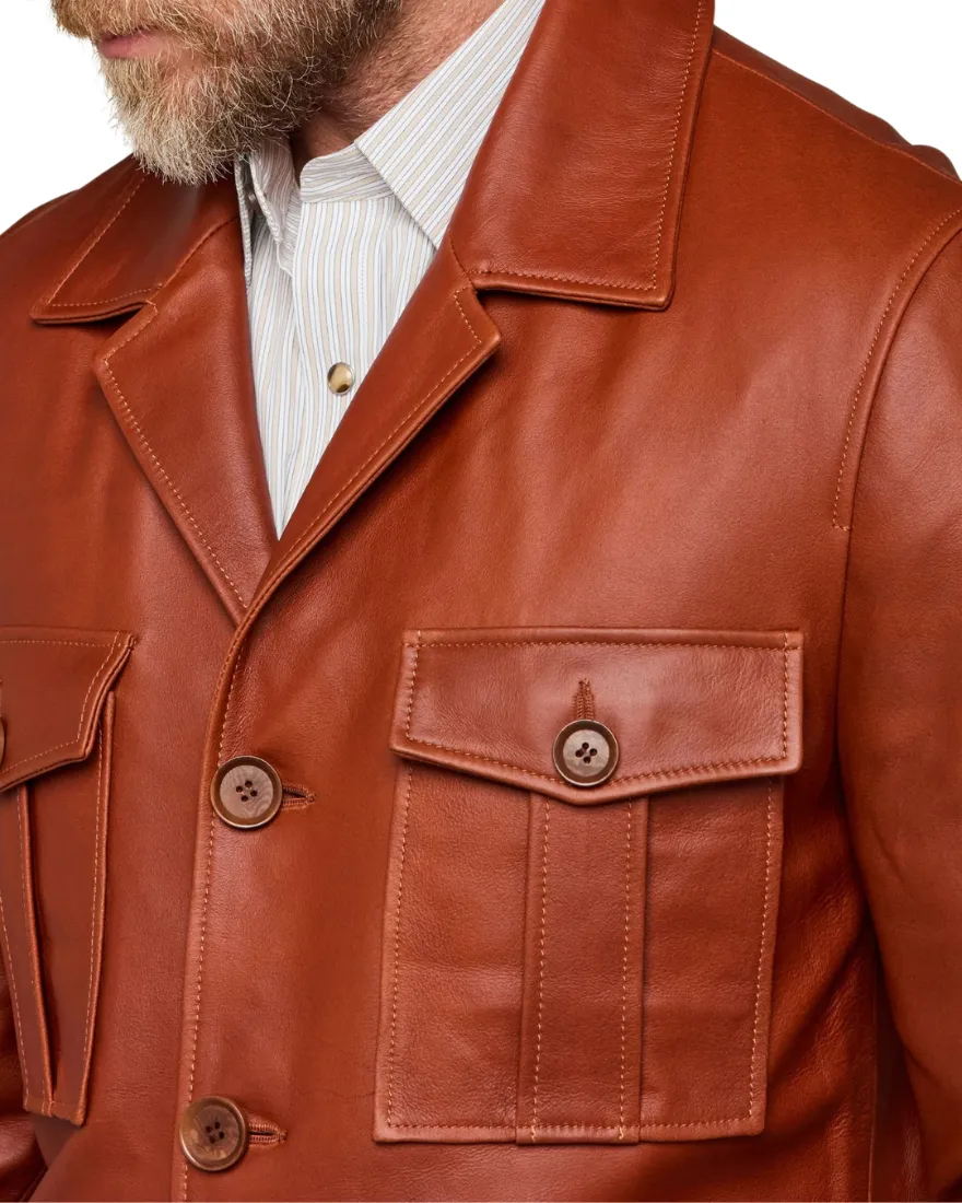 Leather Cargo Jacket