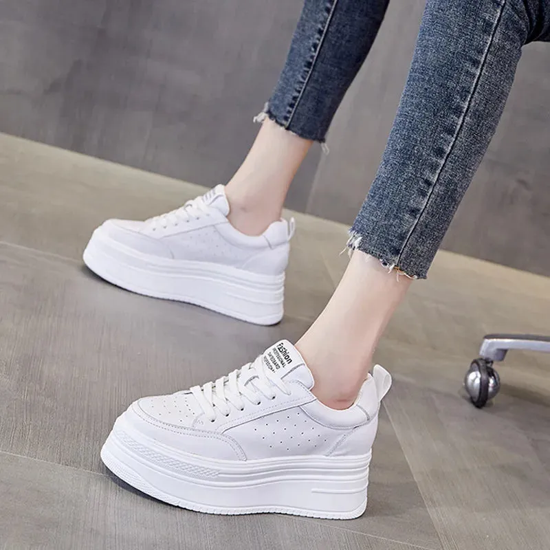 Leather Platform White Sneakers