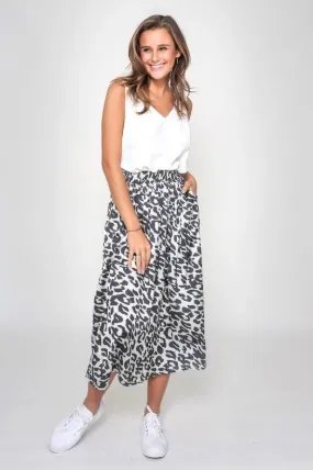 Leoni Liz Skirt Grey Cheetah